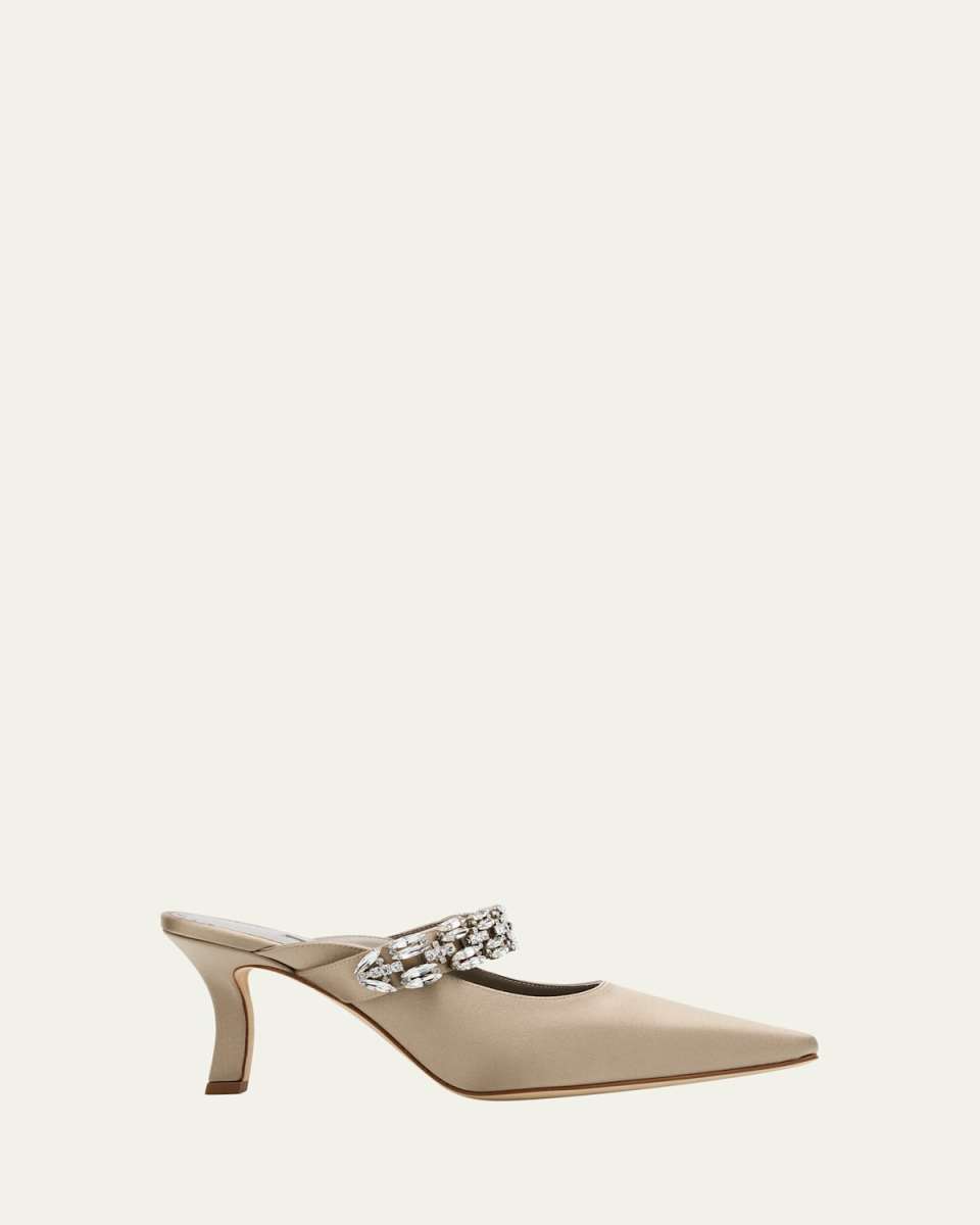 Tamolmu Embellished Satin Mules
